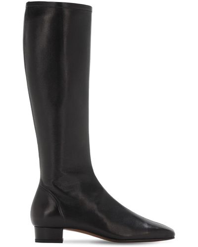 BY FAR 30mm Edie Leather Tall Boots - Black