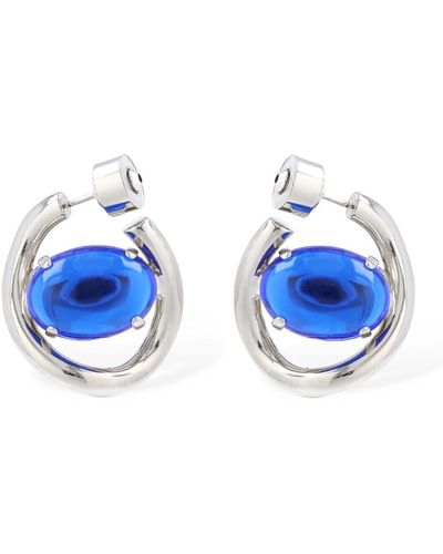 Marni Stone Hoop Earrings - Blue