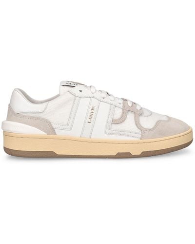 Lanvin 10mm Hohe Polyester- & Leder-sneakers "clay" - Weiß