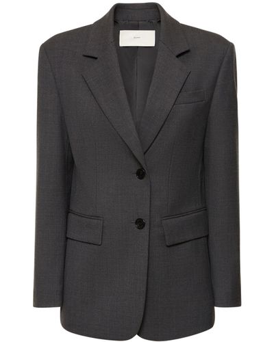 DUNST Essential 2-Button Wool Blend Blazer - Black