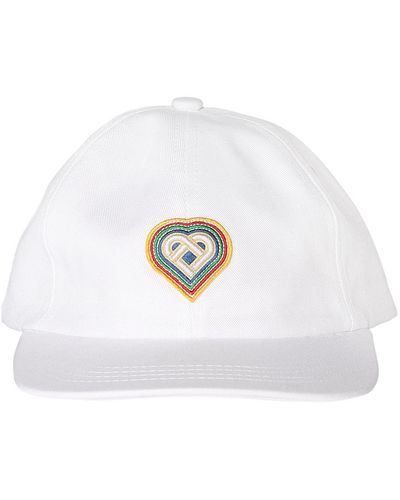 Casablanca Heart Embroidered Baseball Cap - White