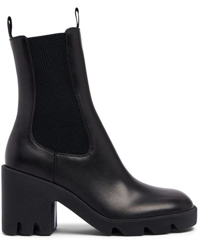 Burberry 85mm Lf Stride Leather Chelsea Boots - Black