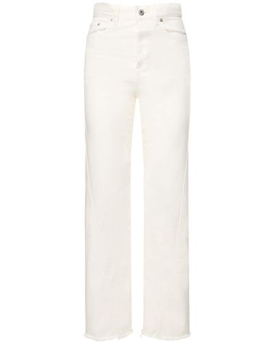 Lanvin Twisted Denim High Waist Straight Jeans - White