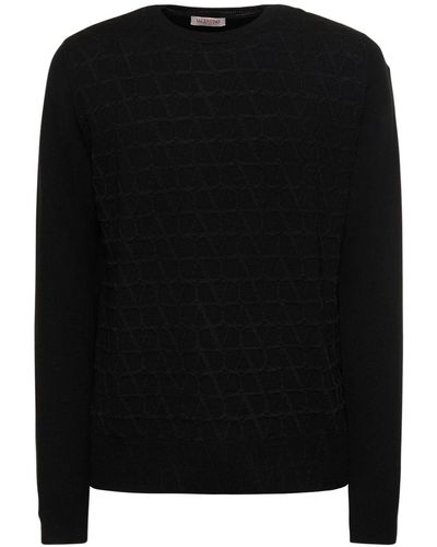 Valentino Toile Iconographe Wool & Viscose Sweater - Black