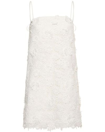 Zimmermann Raie Flower Lace Mini Dress - White