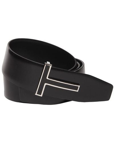 Tom Ford 4Cm T Reversible Leather Belt - Black