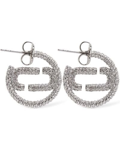 Marc Jacobs J Marc Small Crystal Hoop Earrings - Metallic