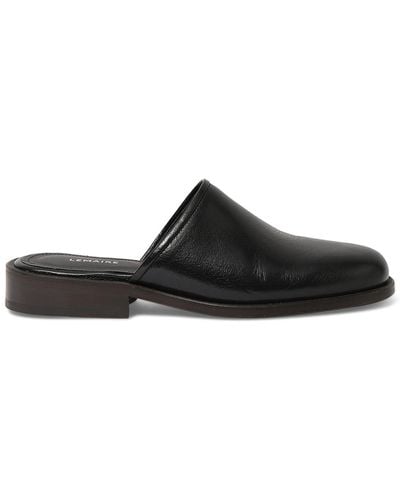 Lemaire Square Leather Mules - Black