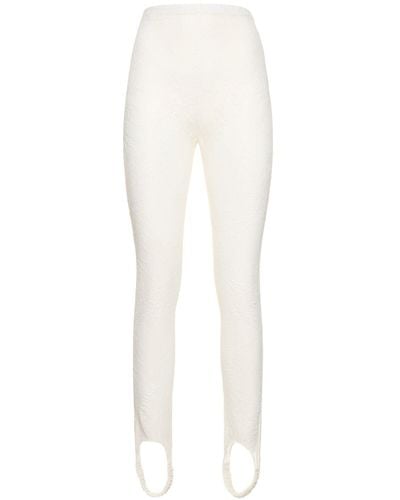 GIUSEPPE DI MORABITO Laize Stretch Lace leggings W/stirrups - White