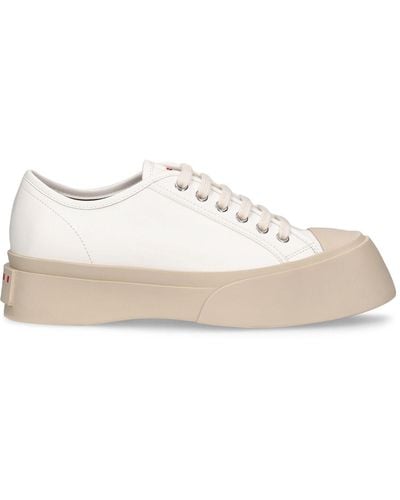 Marni 20mm Hohe Ledersneakers "pablo" - Weiß