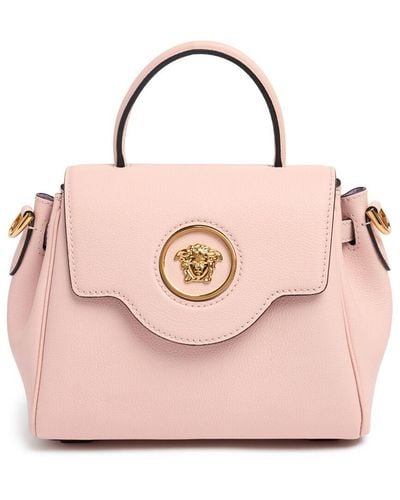 Versace La Medusa Leather Top Handle Bag - Pink