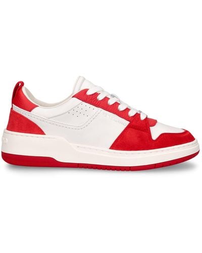 Ferragamo Sneakers Aus Leder Und Nylon "dennis" - Rot