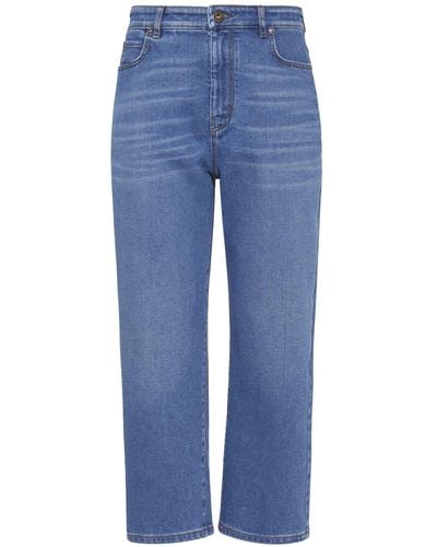 Weekend by Maxmara Cesy Straight Cropped Jeans - Blue
