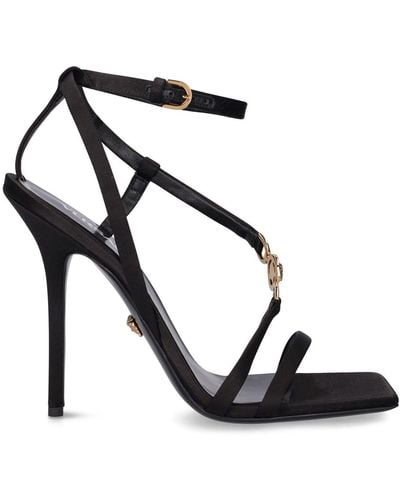 Versace 110mm Satin High Heel Sandals - Black