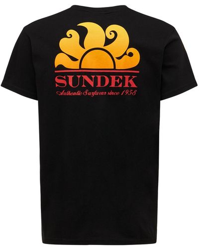 Sundek T-shirt Aus Baumwolljersey Mit Logodruck - Schwarz
