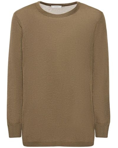Lemaire Seamless Wool & Silk Knit T-Shirt - Natural