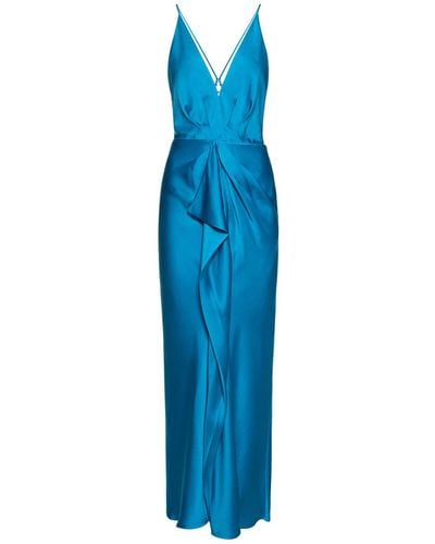 Jonathan Simkhai Robe longue Giana en satin - Bleu