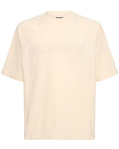 Jacquemus Le Tshirt Typo Cotton T-Shirt - Natural