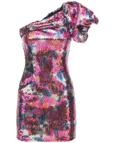 Isabel Marant Robe Courte Asymétrique En Sequins "osira" - Multicolore