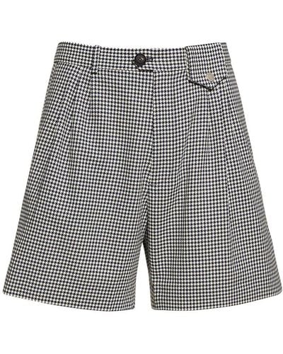 Egonlab Houndstooth Cotton Shorts - Grey