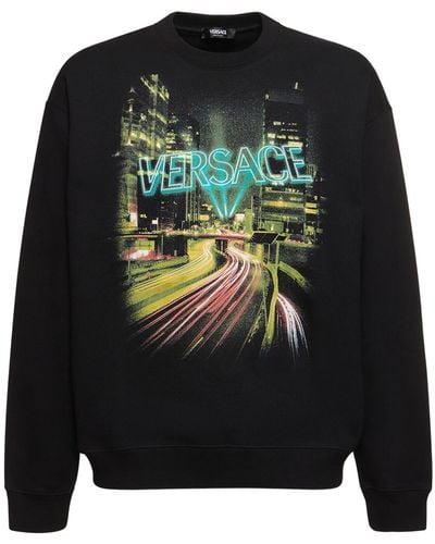 Versace Sweatshirt Aus Baumwolle Mit Lichtdruck "" - Grau