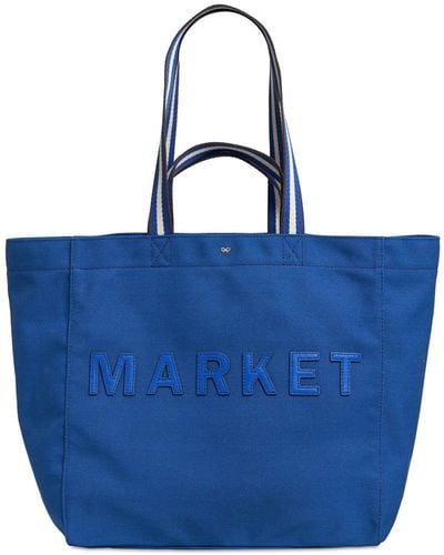 Anya Hindmarch Household Market Recycled Canvas Tote - Blue