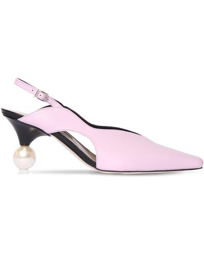 Yuul Yie 70mm Leather Sling Back Pumps - Pink