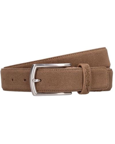 Zegna Lux Leisurewear Triple Stitch Belt - Brown