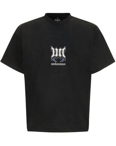Unknown T-shirt en coton imprimé snake & dagger - Noir