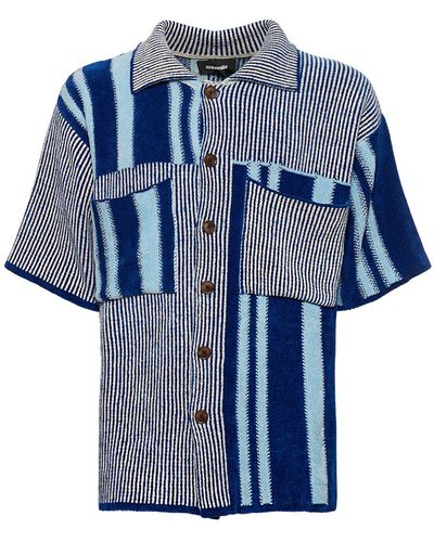 Ahluwalia Benoit Viscose Knit Short Sleeved Shirt - Blue