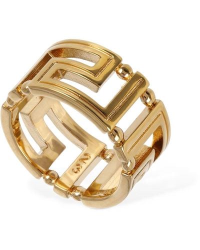 Versace Ring Mit Greek-motiv - Mettallic