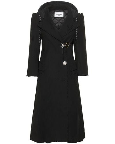 Balenciaga Technical Stretch Gabardine Coat - Black
