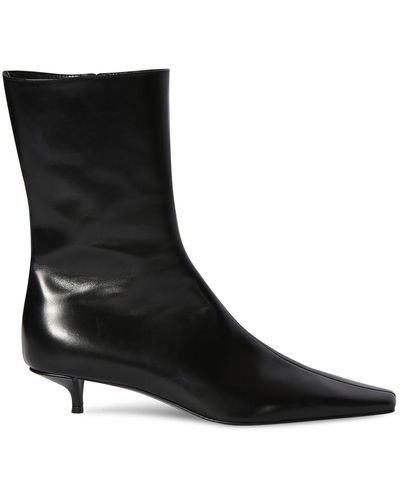 The Row Shrimpton 35 Leather Ankle Boots - Black