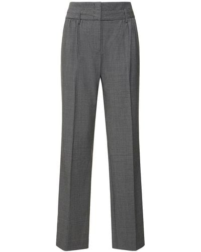 THE GARMENT Pisa Wool Blend Straight Pants - Grey