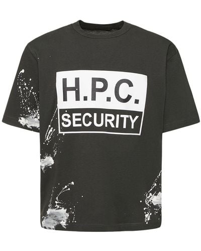 Heron Preston T-shirt in jersey di cotone con stampa - Nero