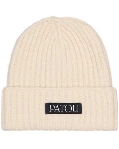 Patou Ribbed Wool & Cashmere Beanie Hat - Natural