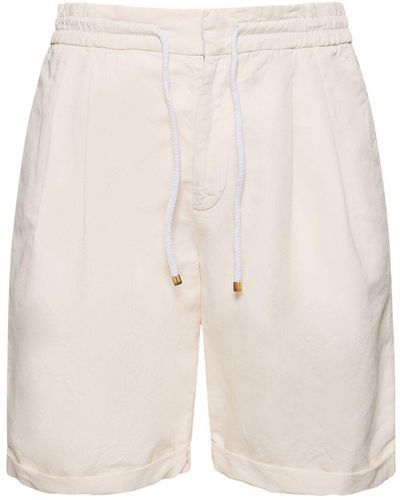 Brunello Cucinelli Shorts de algodón y lino - Blanco