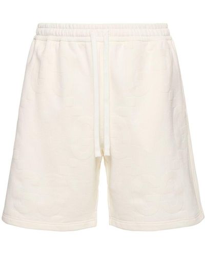 Gucci Light Felted Cotton Jersey Shorts - White