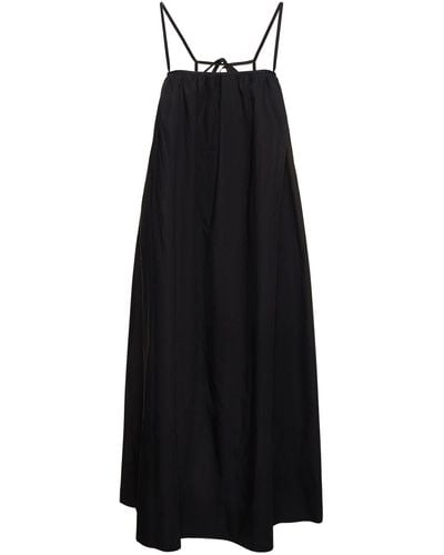 Soeur Arielle Strapless Slit Cotton Midi Dress - Black