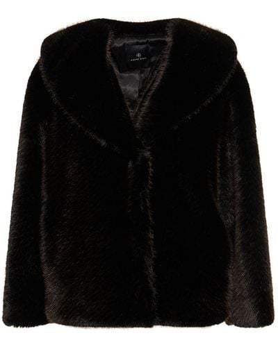 Anine Bing Hilary Faux Fur Jacket - Black