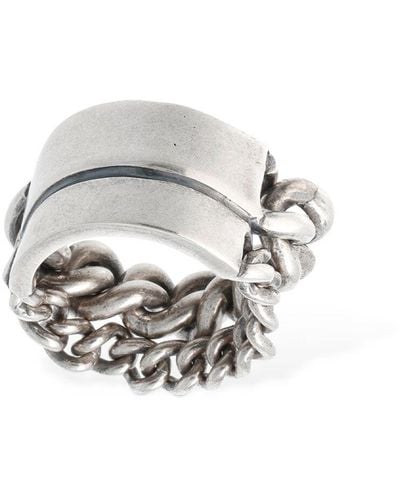 Ann Demeulemeester Ize Double Chain Ring - White