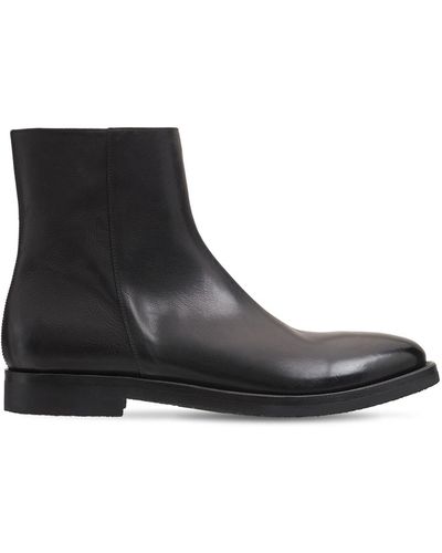 Alberto Fasciani Leather Zip Ankle Boots - Black