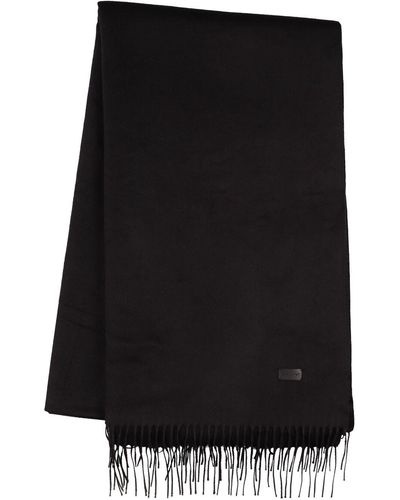Saint Laurent Bufanda larga de seda y cashmere - Negro