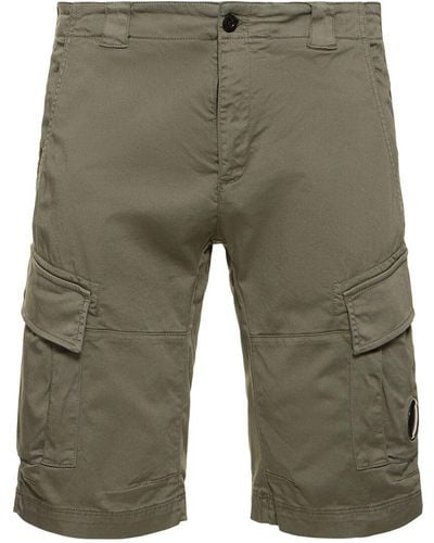 C.P. Company Stretch Cotton Cargo Shorts - Green