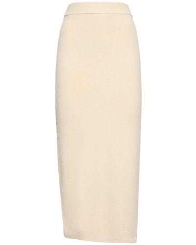 Jonathan Simkhai Verina Viscose Midi Pencil Skirt W/Slit - Natural