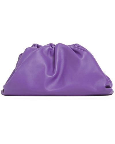 Bottega Veneta The Pouch Ruched Clutch Bag - Purple