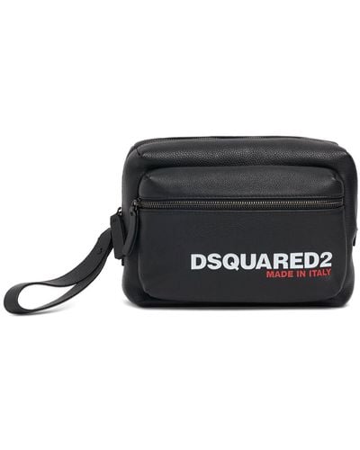DSquared² Logo Leather Clutch - Black