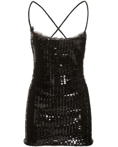 Roberto Cavalli Sequined Mini Dress - Black