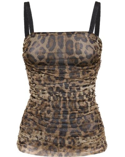 Dolce & Gabbana Lvr exclusive - corset en tulle imprimé - Marron
