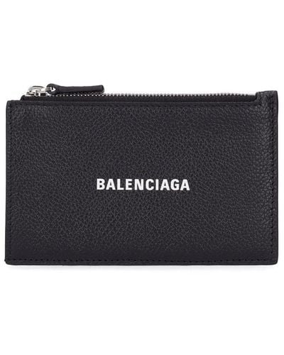 Balenciaga Logo Leather Wallet - Blue
